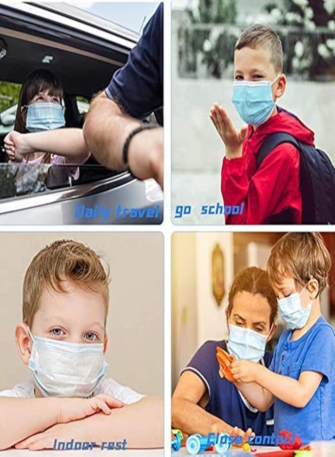 Storescent قناع وجه للأطفال من قماش غير منسوج لطيف من Storescent، قناع وجه صحي للأطفال مكون من 3 طبقات مزود بحلقات للأذن (50 قطعة، أبيض) - Image 4